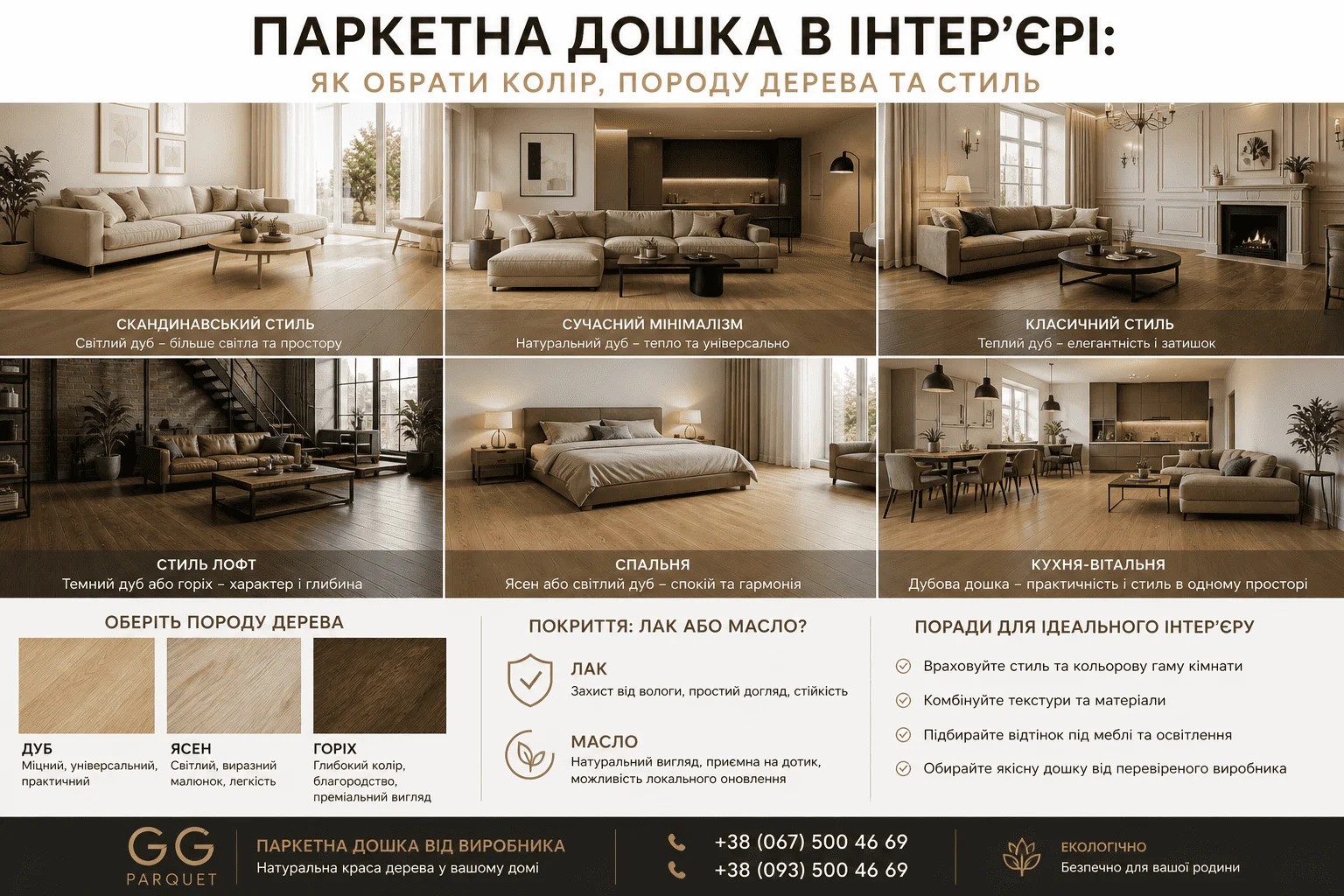 Блог - Паркетна дошка в інтер’єрі — як обрати колір і стиль